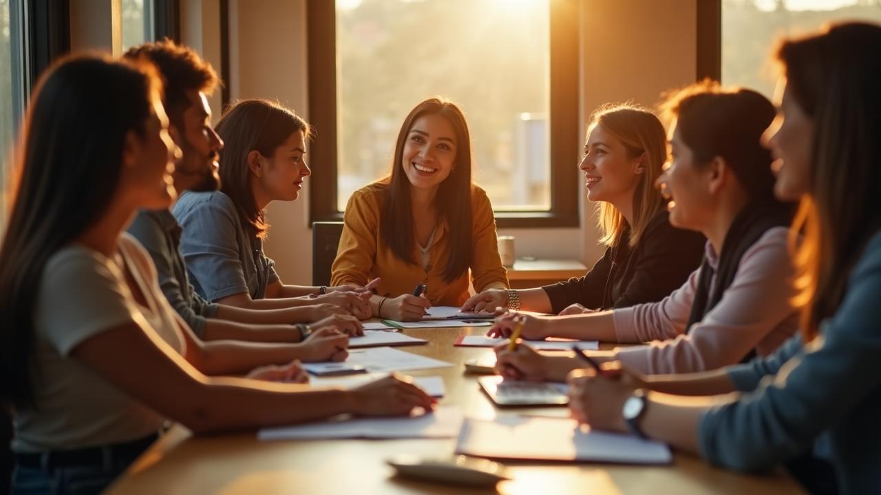 Educators collaborating around a table representing shared decision-making