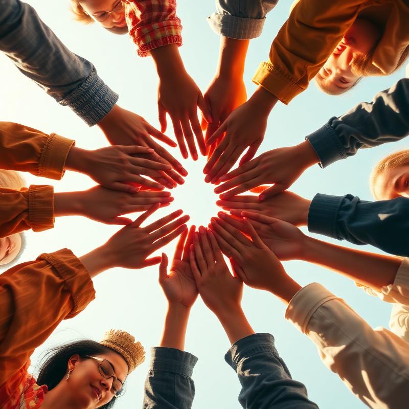 Hands reaching together symbolizing peer learning and collective growth